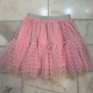 Girls Pink Heart Print Tutu Skirt. EUC.